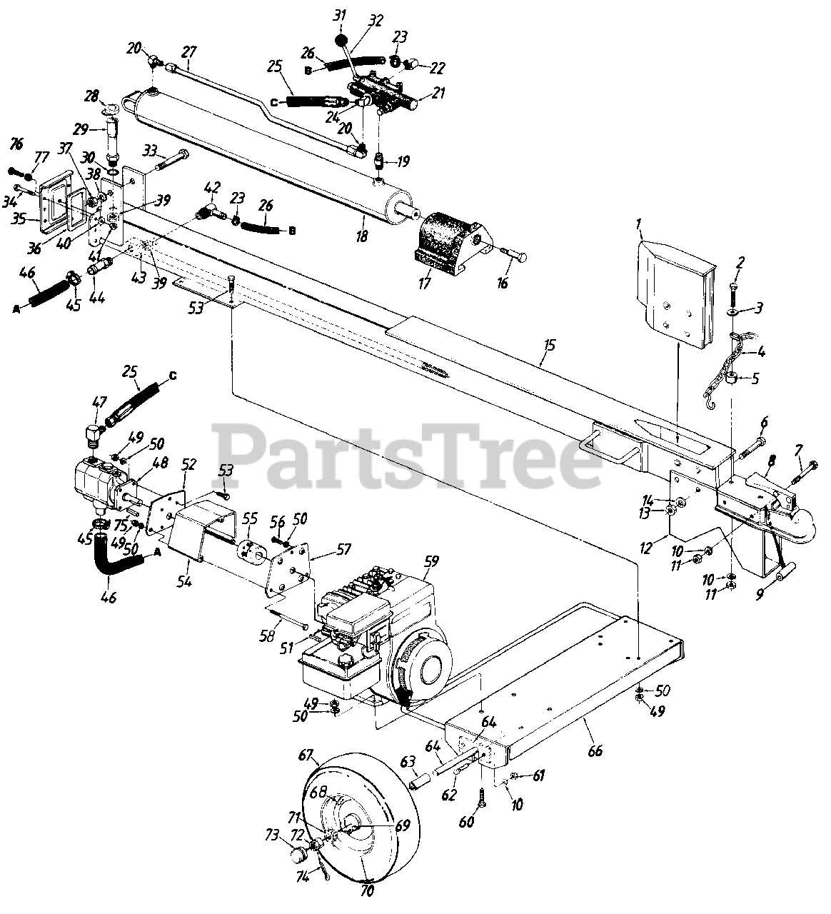 mtd 20 ton log splitter parts diagram mtd 20 ton log splitter parts diagram