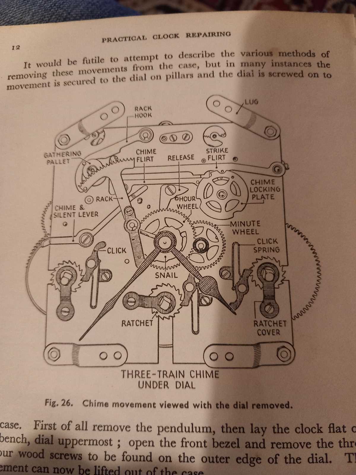 mechanical clock parts diagram