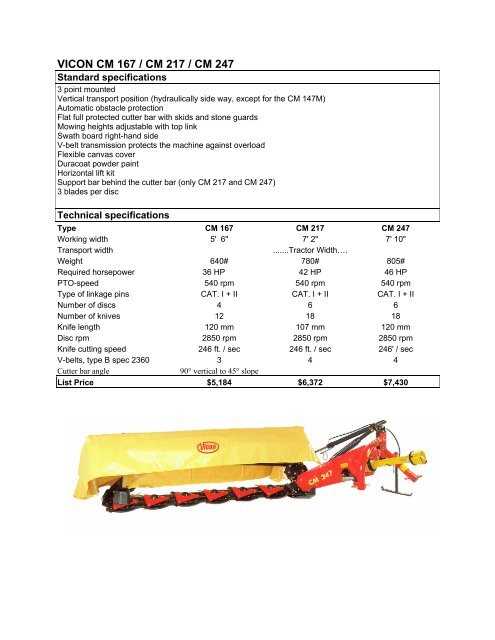 vicon disc mower parts diagram