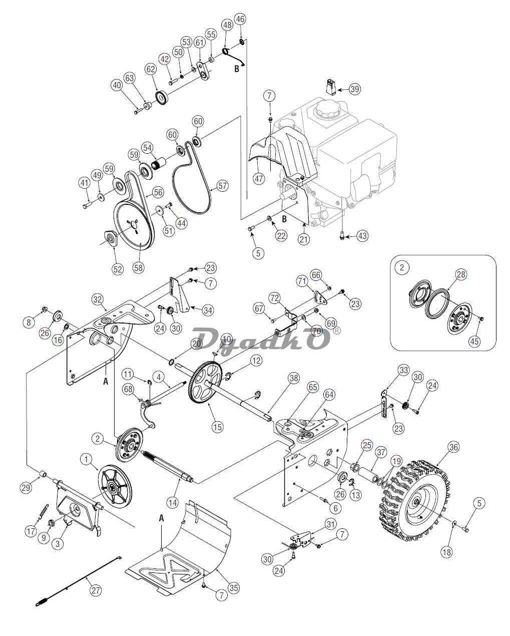 parts diagram for craftsman snowblower
