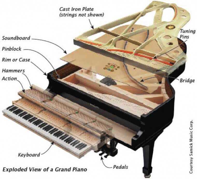 parts of a piano diagram