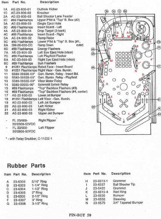 pinball parts diagram