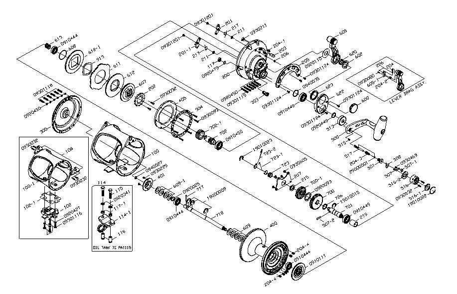 baitcast reel parts diagram