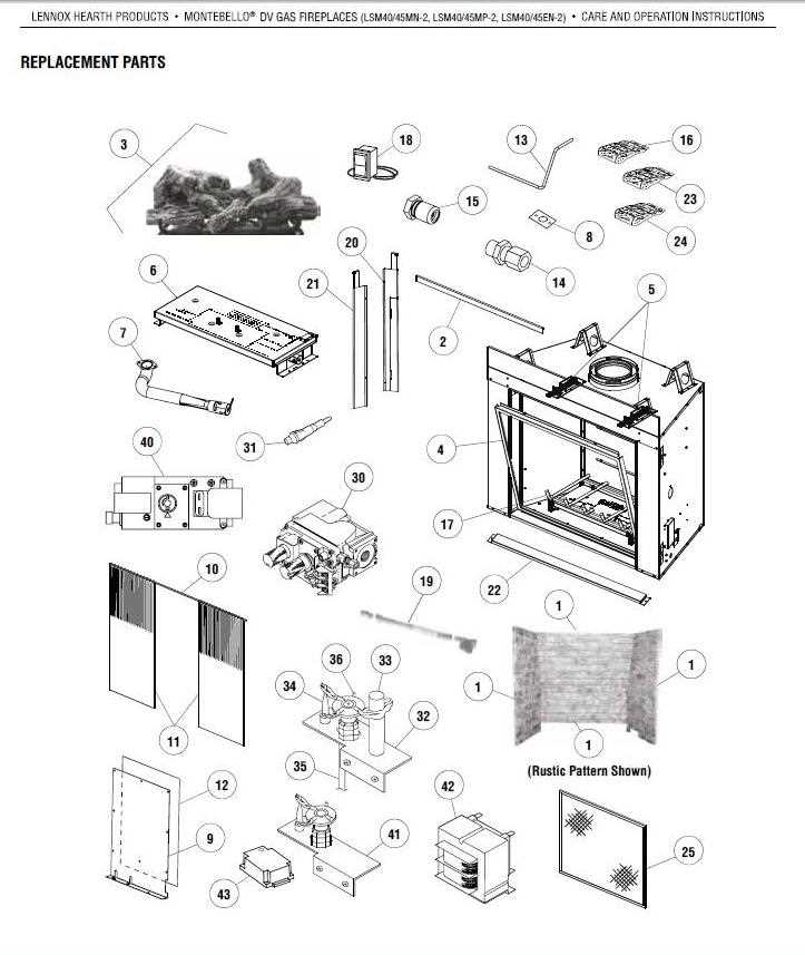 fireplace parts diagram fireplace parts diagram