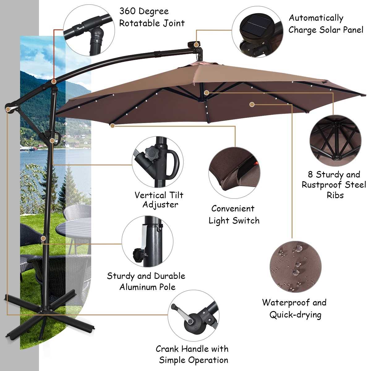 replacement part cantilever umbrella parts diagram