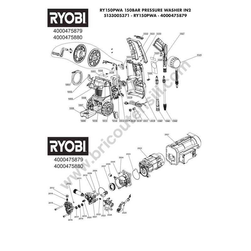 ryobi 2900 psi pressure washer parts diagram