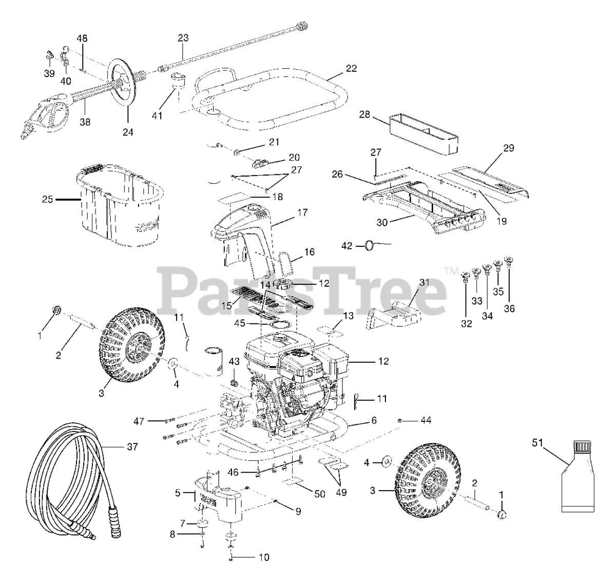 ryobi 3300 psi pressure washer parts diagram