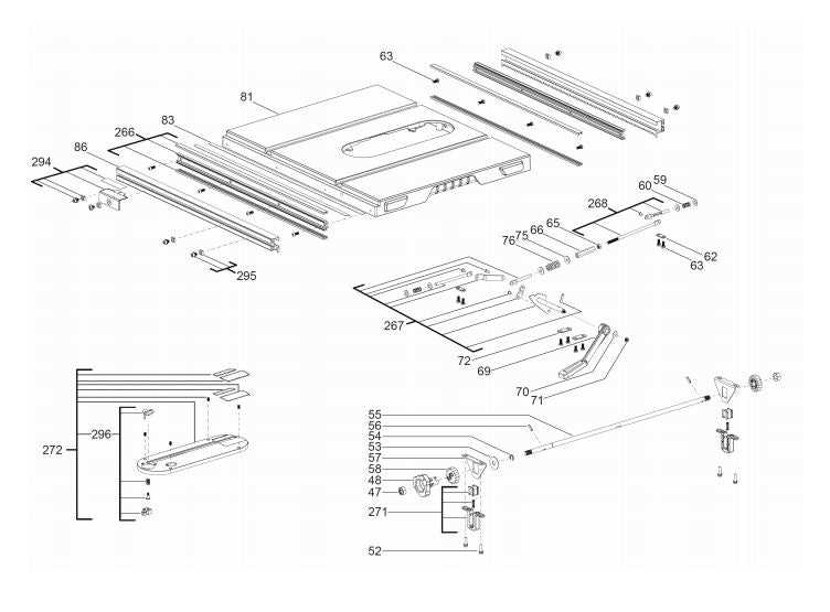sawstop table saw parts diagram