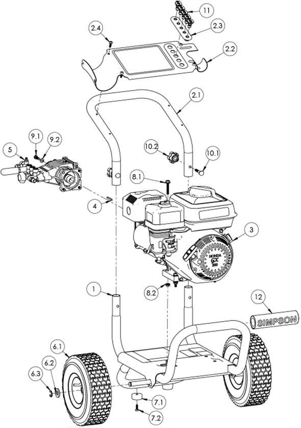 simpson 3200 psi pressure washer parts diagram