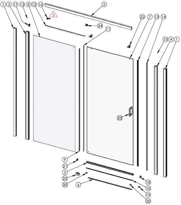 sliding glass door parts diagram