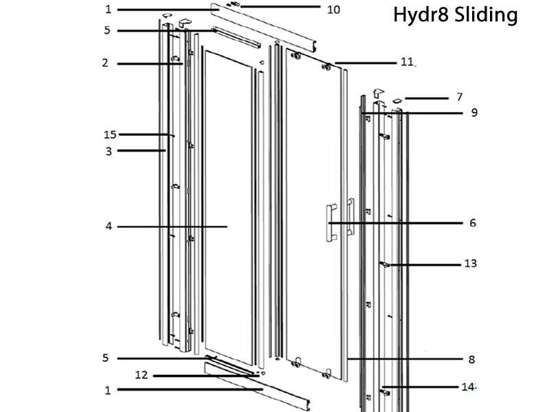 sliding shower door parts diagram