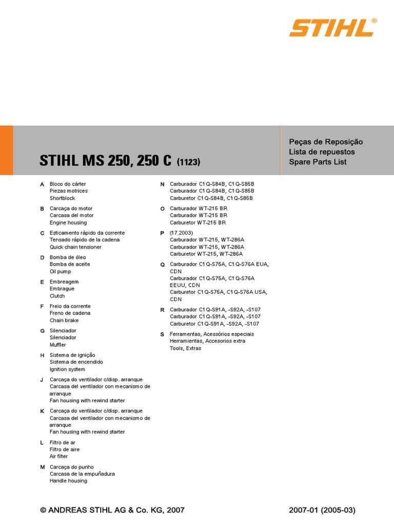 stihl ms 250 parts diagram stihl ms 250 parts diagram