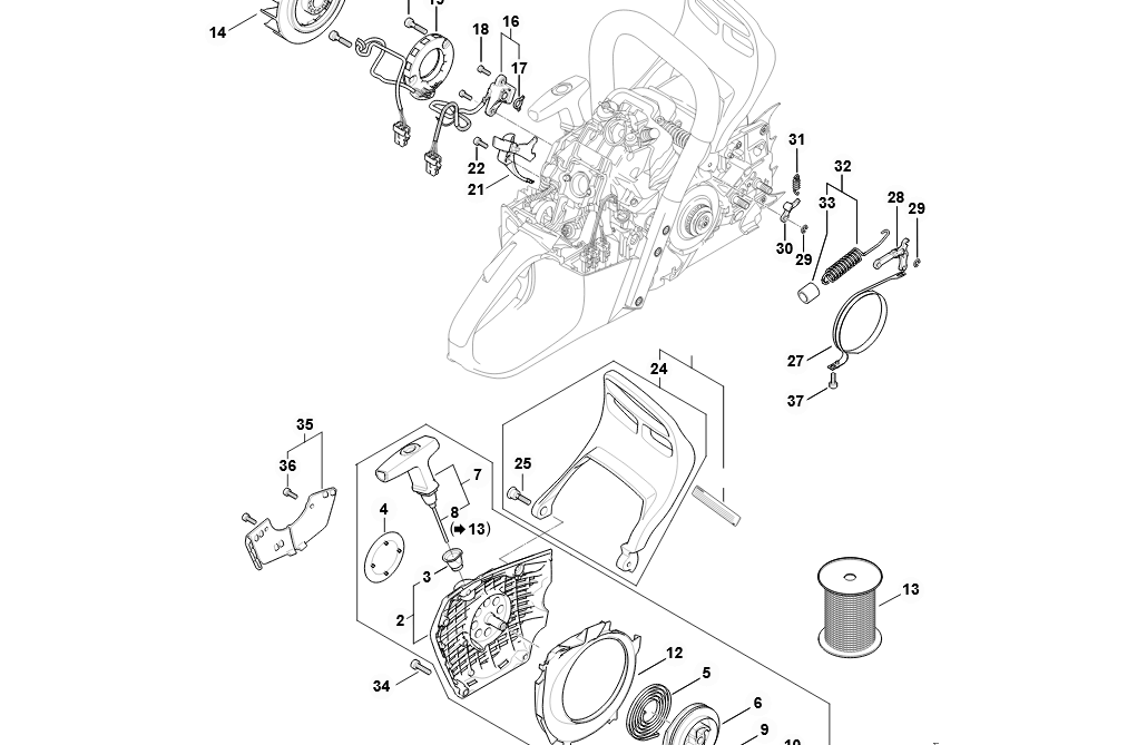 stihl ms210 parts diagram