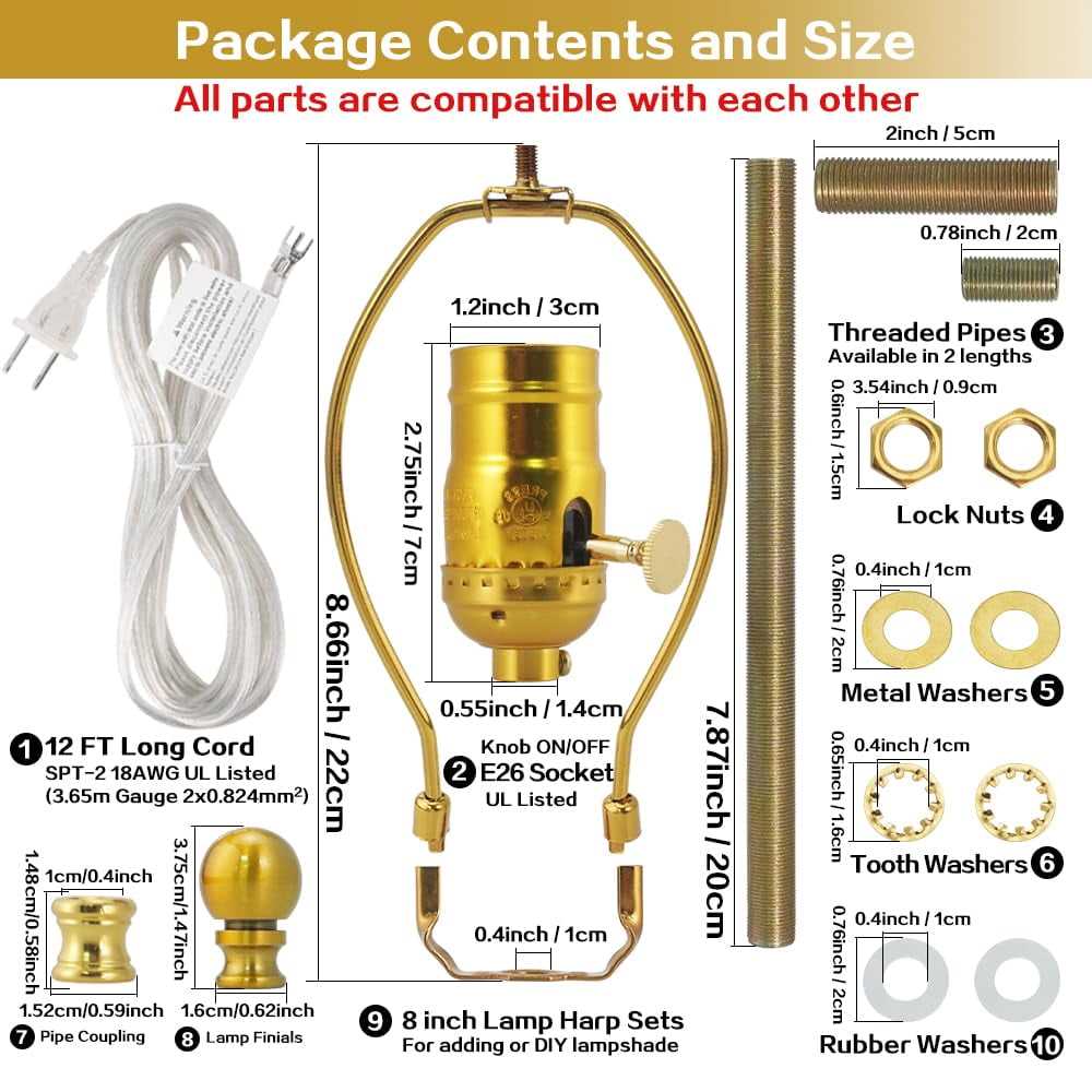 table lamp parts diagram
