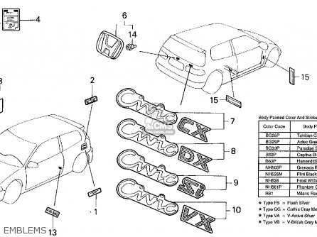 exterior honda civic body parts diagram exterior honda civic body parts diagram