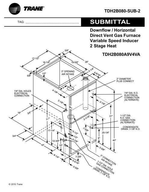 trane furnace parts diagram