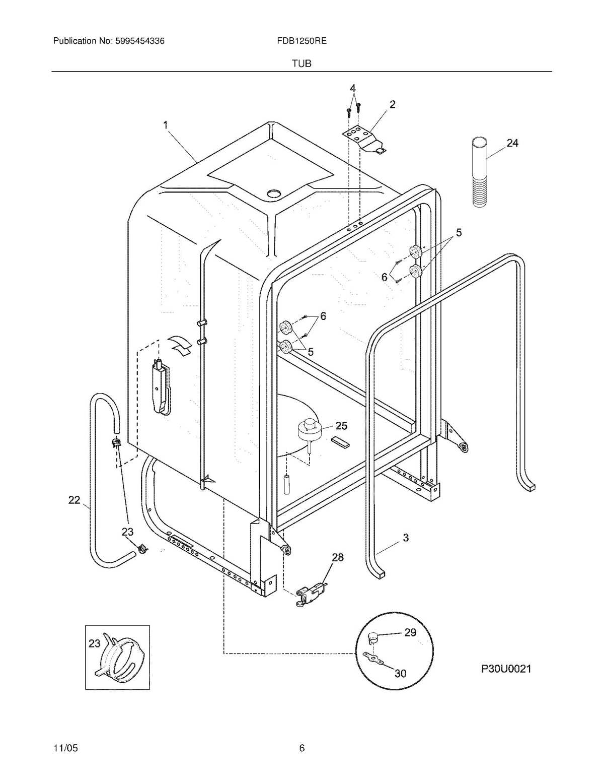 frigidaire gallery dishwasher parts diagram