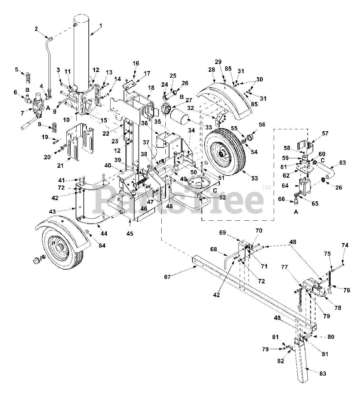 mtd 20 ton log splitter parts diagram