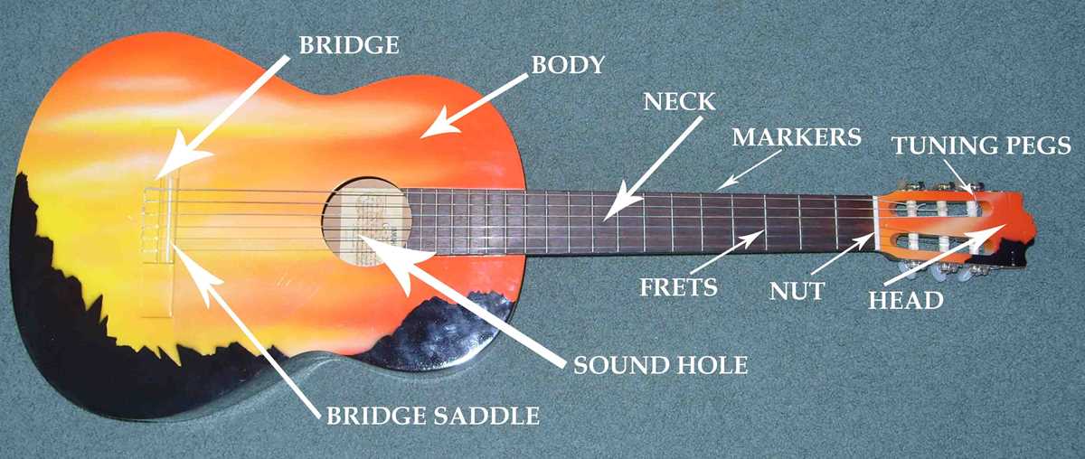 parts of a acoustic guitar diagram