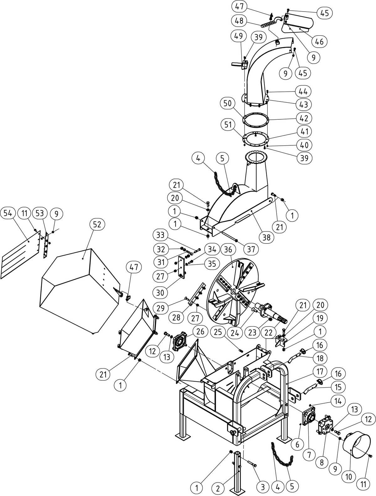 vermeer chipper parts diagram