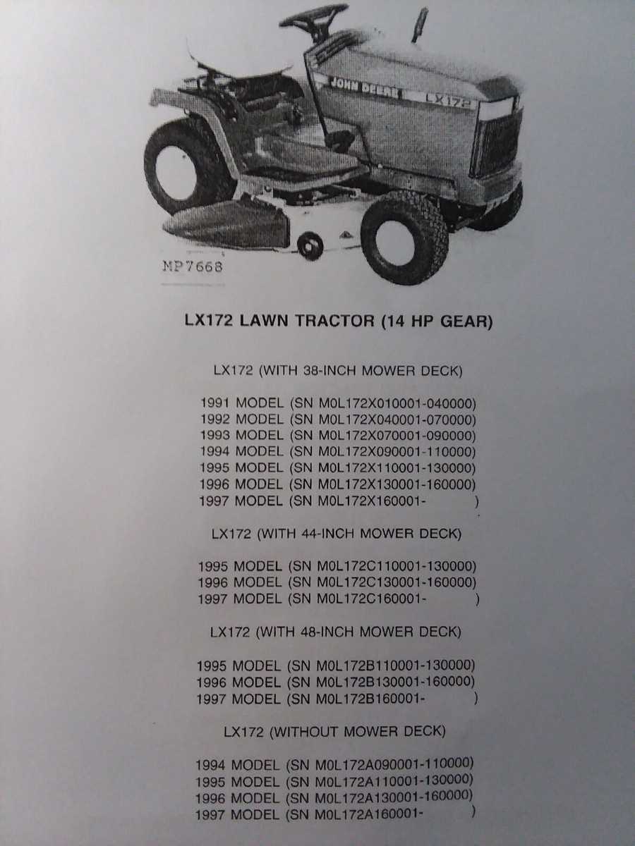 john deere lx176 parts diagram