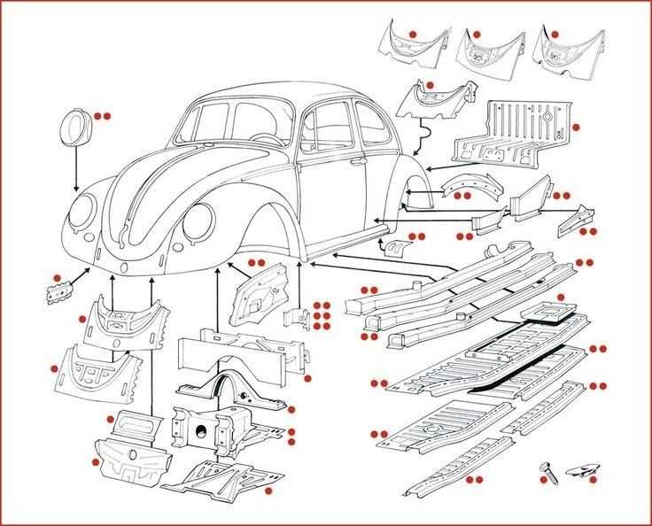 vw beetle body parts diagram