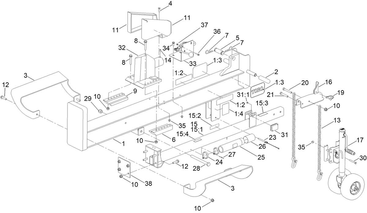 wood splitter parts diagram