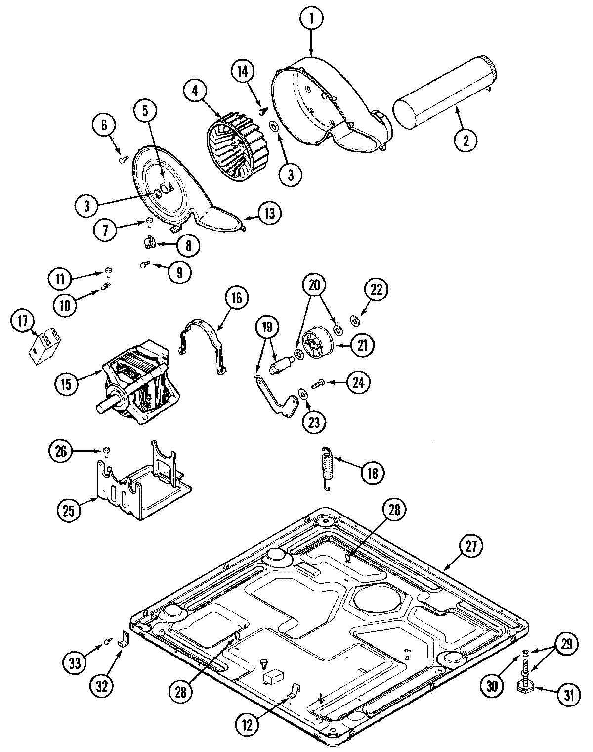 clothes dryer parts diagram