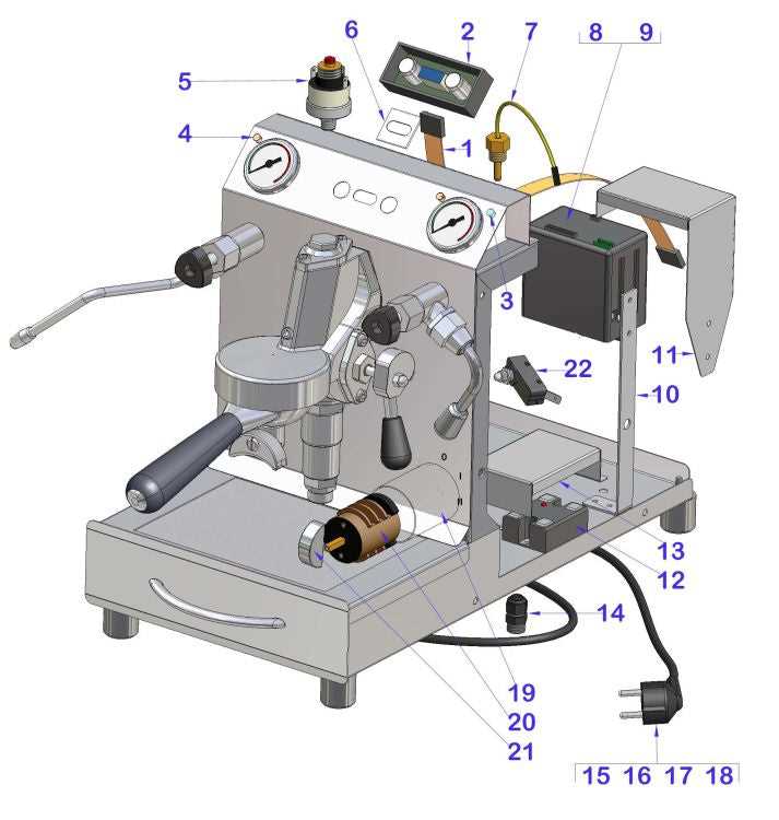 espresso machine parts diagram