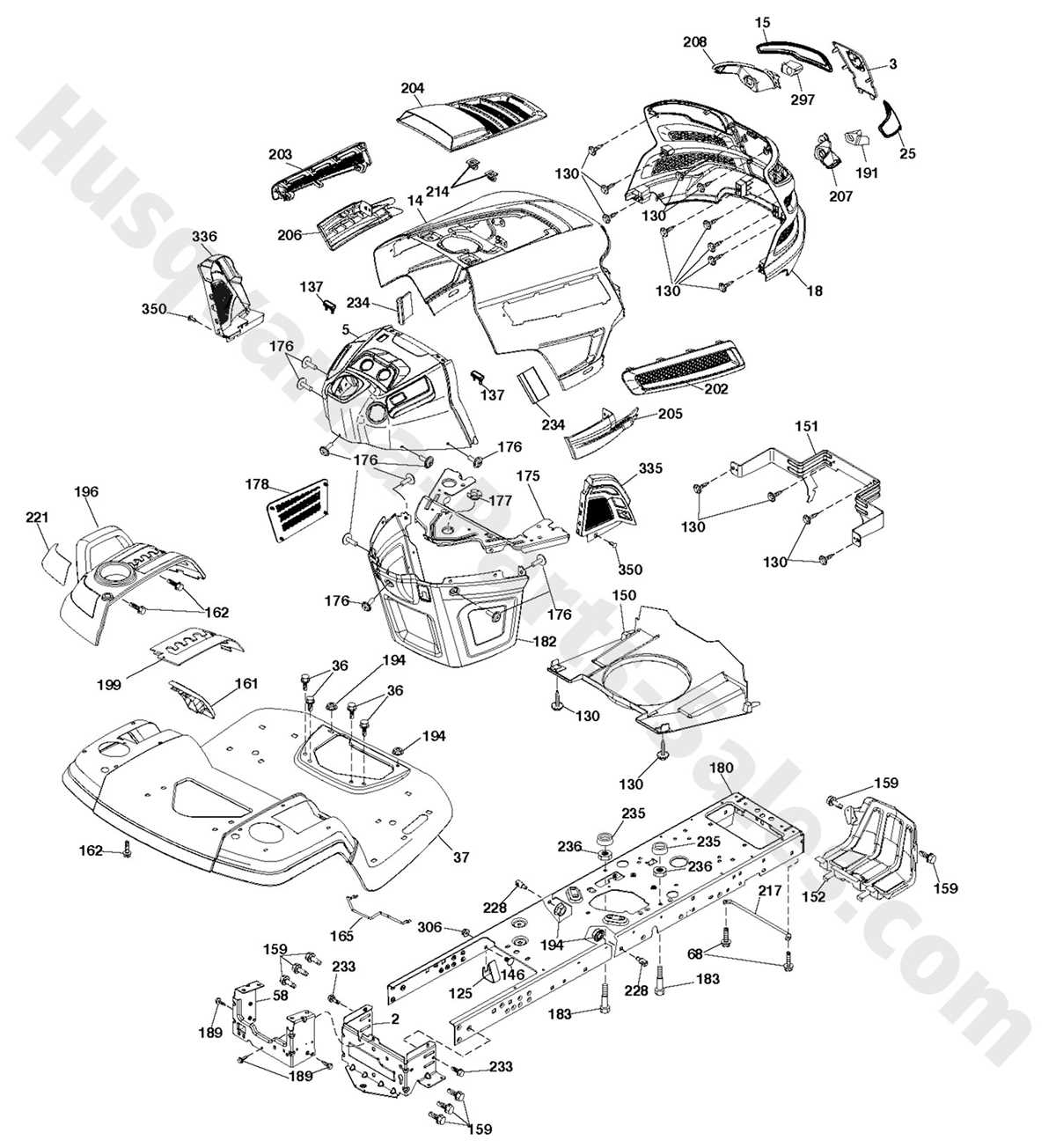 husqvarna riding lawn mower parts diagram