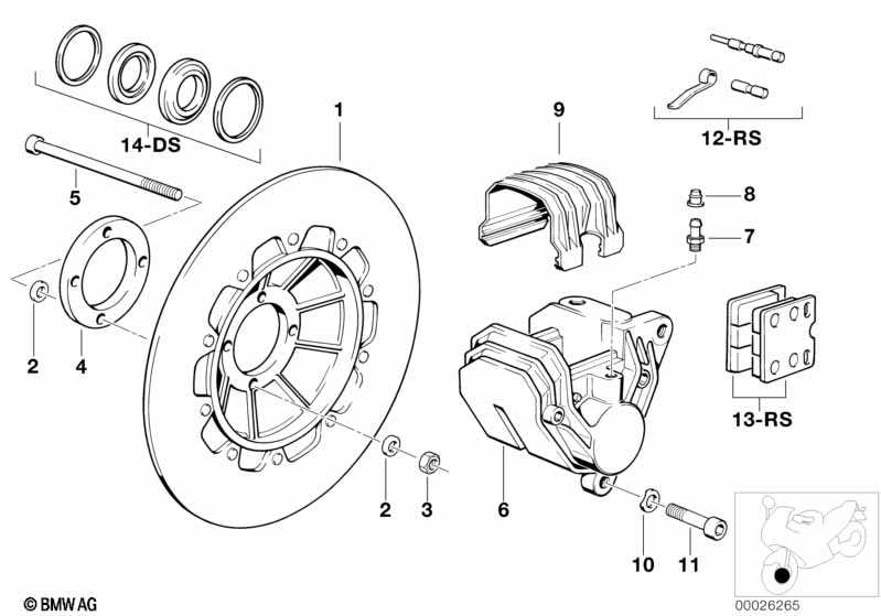 disk brake parts diagram